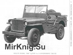 Maintenance manual for Willys truck, 1/4 ton 4 X 4, model MB