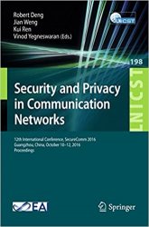 Security and Privacy in Communication Networks: 12th International Conference, SecureComm 2016