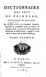 Dictionnaire des arts de peinture, sculpture et gravure. T.1