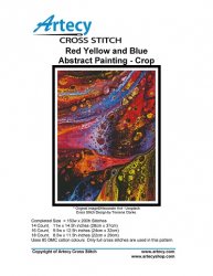 Artecy Cross Stitch - Red Yellow and Blue Abstract