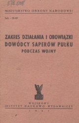 Zakres dzialania i obowiazki dowodcy saperow pulku podczas wojny