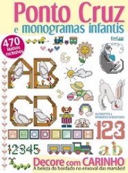 Ponto Cruz  monogramas infantis