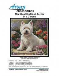 Artecy Cross Stitch - Mini West Highland Terrier in a Garden