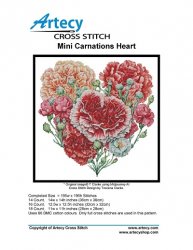 Artecy Cross Stitch - Mini Carnations Heart