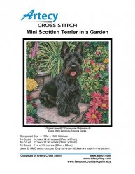 Artecy Cross Stitch - Mini Scottish Terrier in a Garden